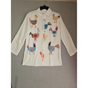 Playful Hen Long Sleeved Blouse,Size M